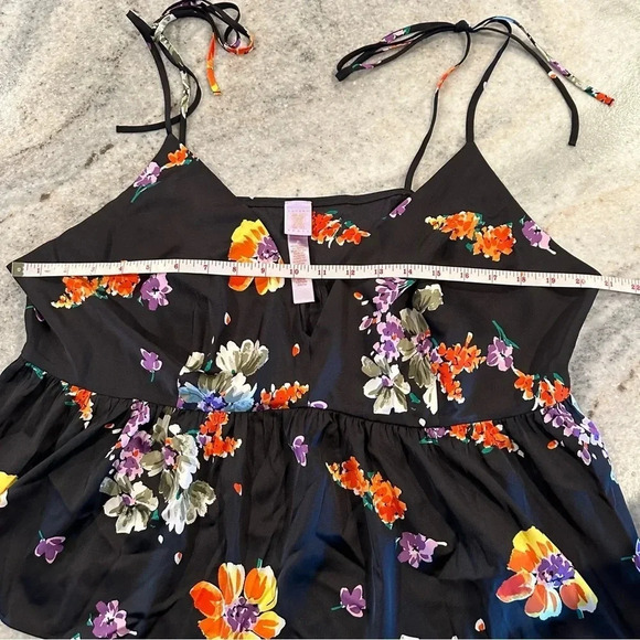 Savage X Fenty Night Blooms Satin Sleep Cami Floral Empire Waist Tank Size 3X - Picture 10 of 11